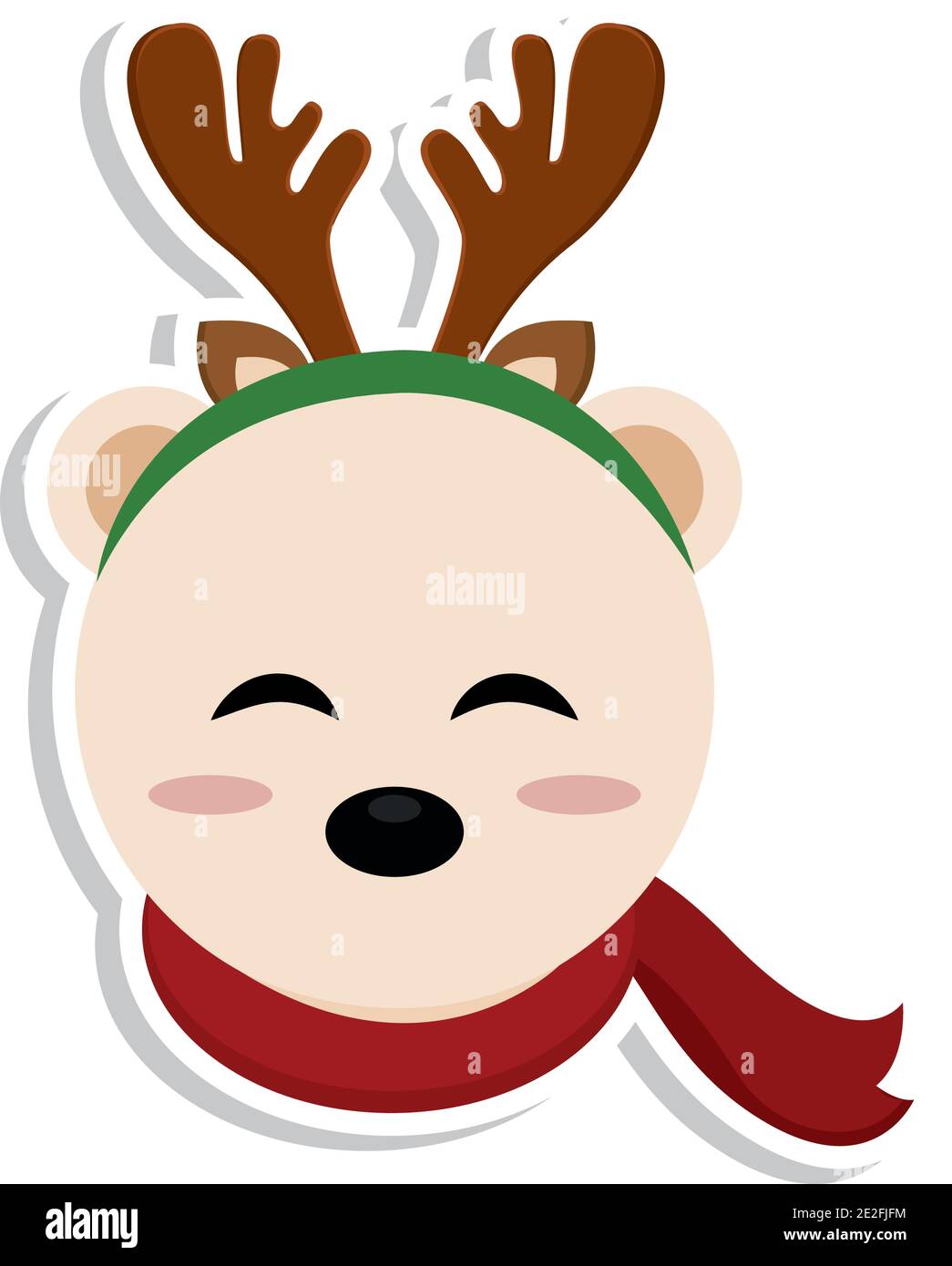 Isolated christmas polar bear. Christmas character - Vector Stock Vector