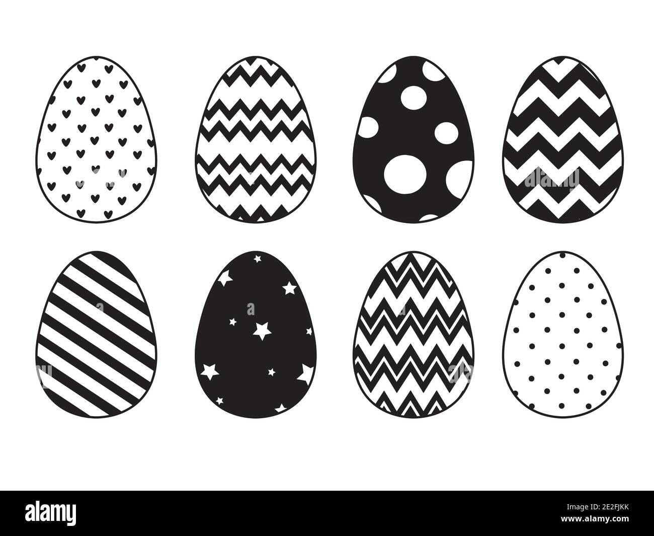 Easter eggs vector icons flat style. Stock Vector