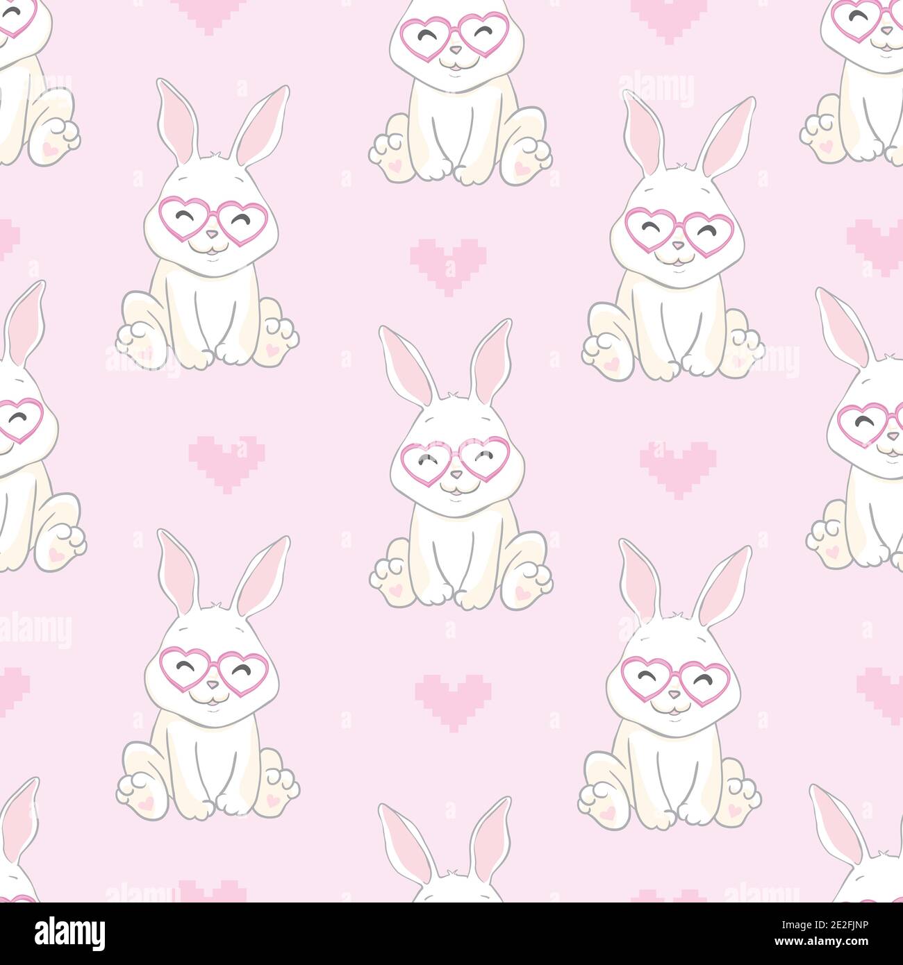 Rabbit holds a huge heart. Pattern.Pink background.For prints, book ...