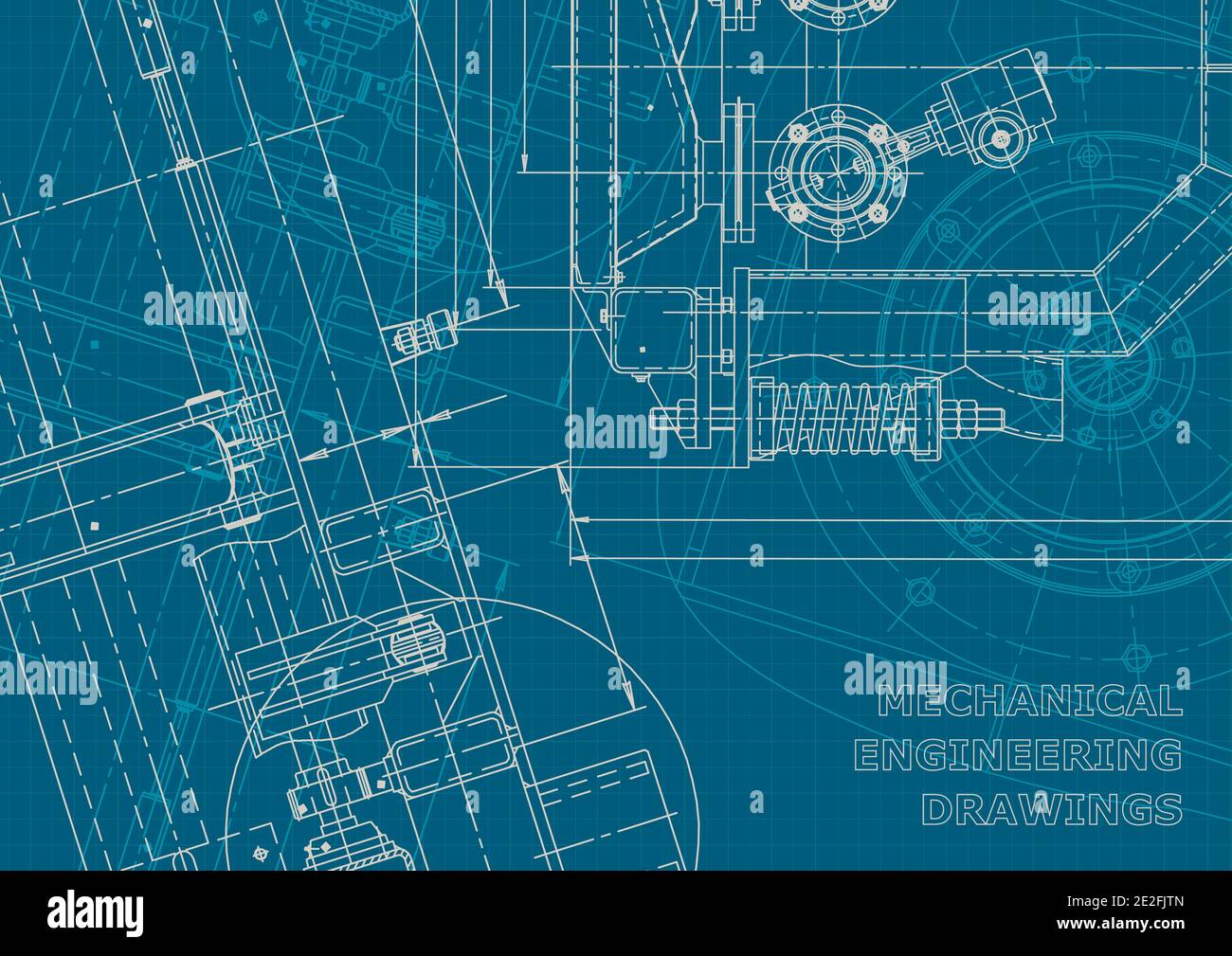 Blueprint. Corporate style. Mechanical instrument making. Technical abstract background Stock Vector