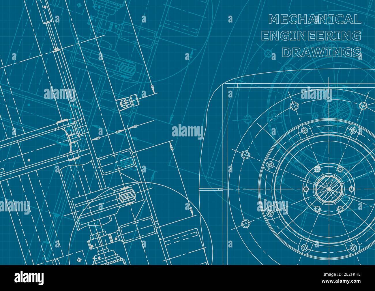 Blueprint. Vector drawing. Mechanical instrument making. Corporate style Stock Vector