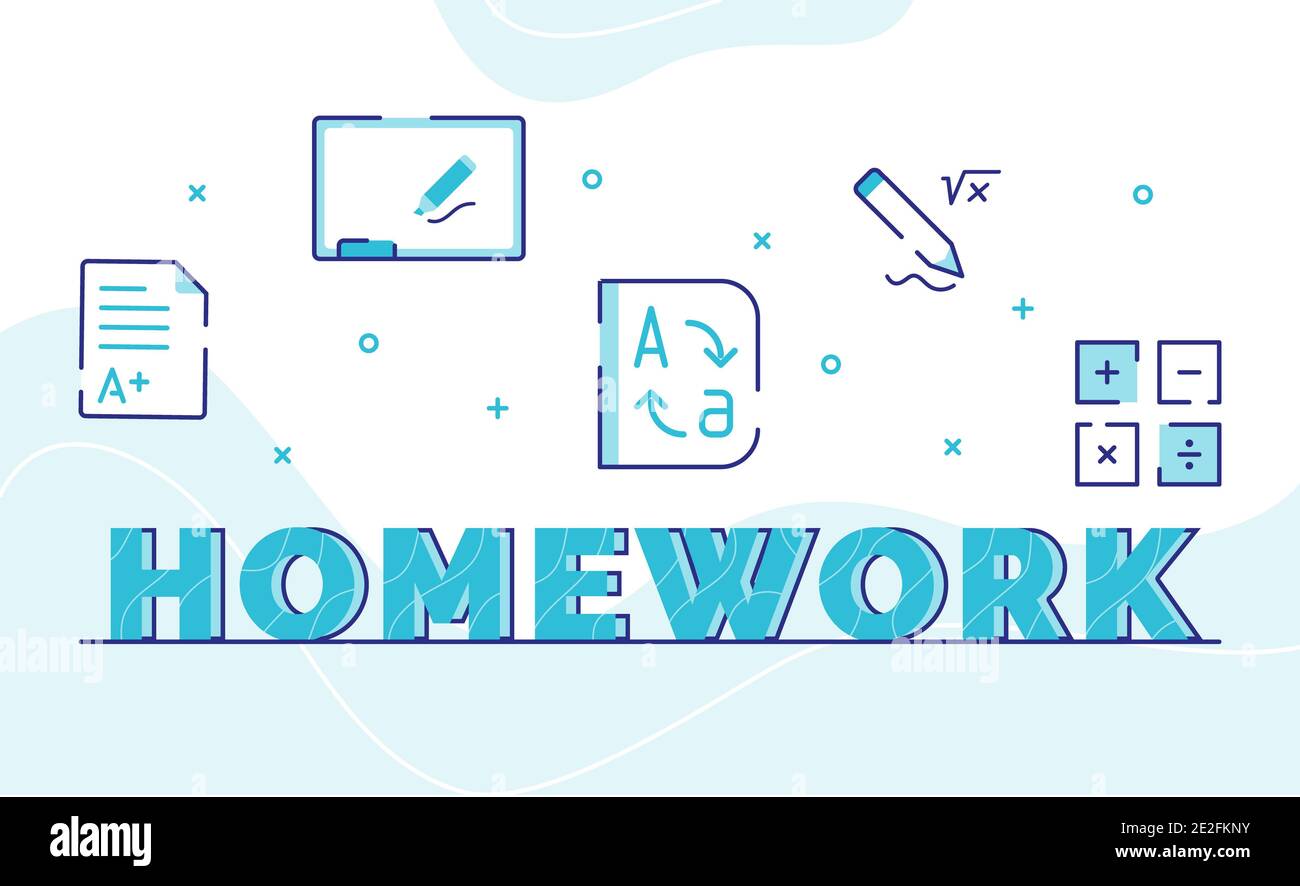homework typography word art background of icon exam result chalk board ...