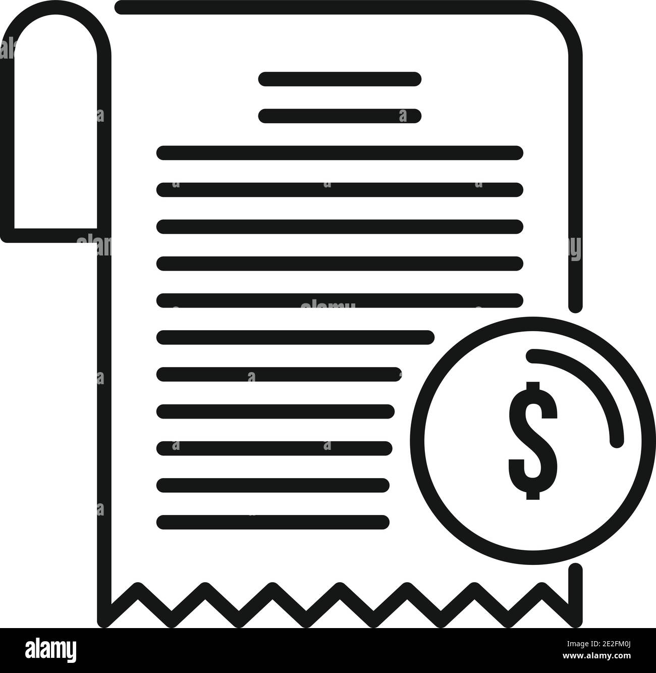 Estimator bill icon, outline style Stock Vector