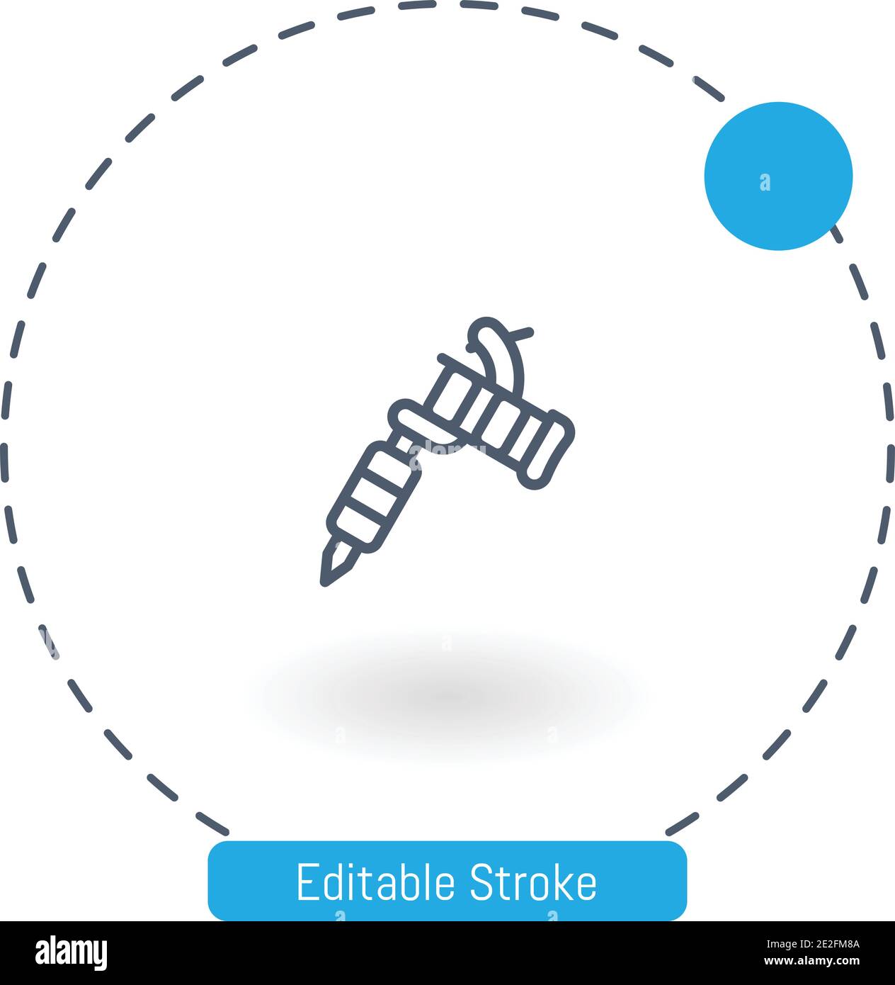 tattoo machine vector icon editable stroke outline icons for web and mobile Stock Vector