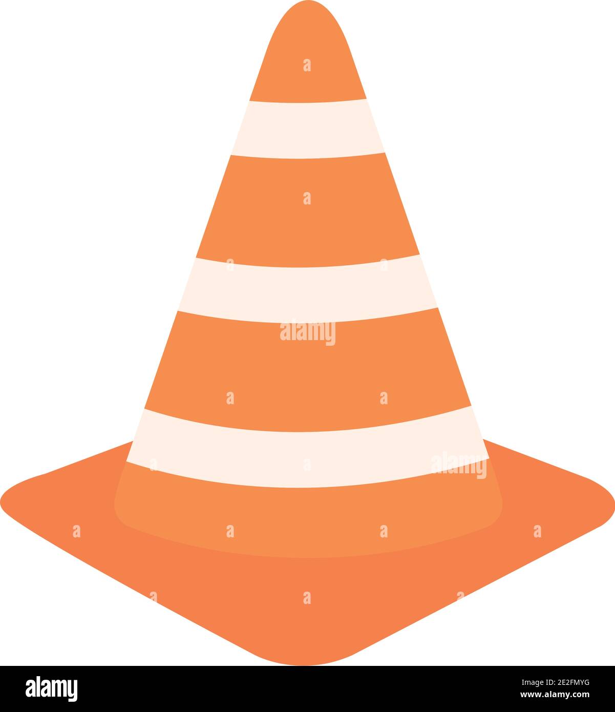 traffic cone icon over white background, flat style, vector ...