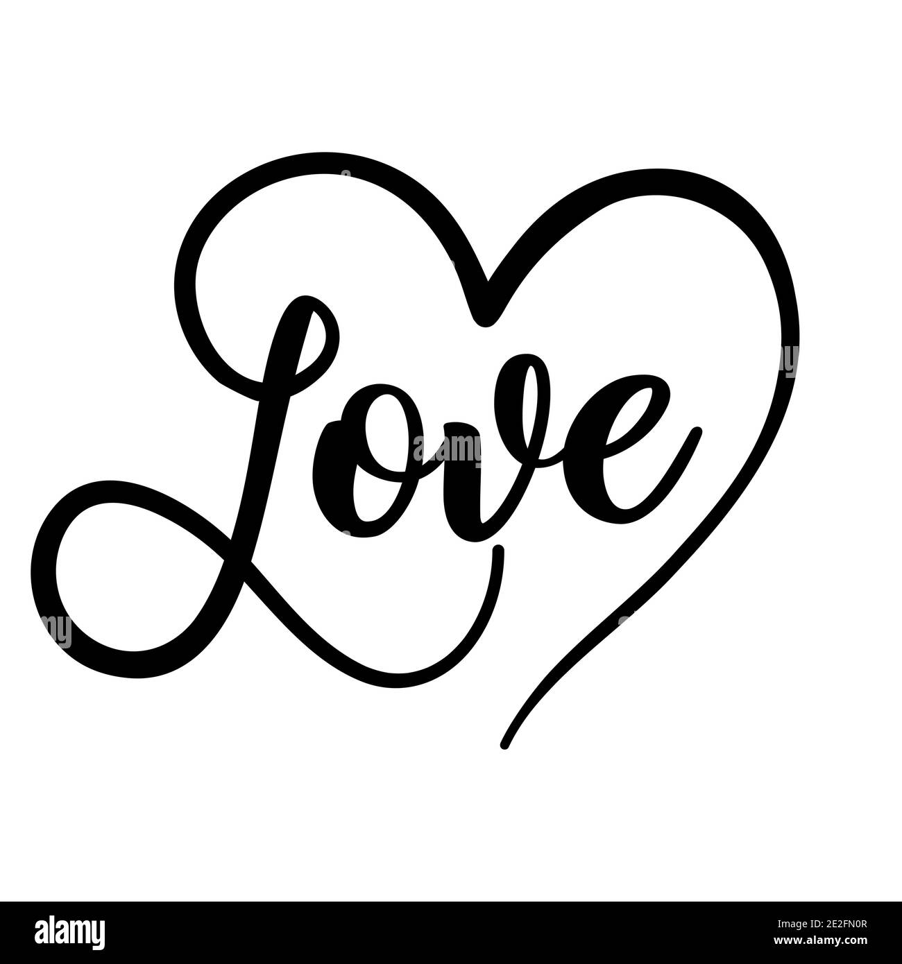 Love tattoo ink in boho heart shape - lovely lettering calligraphy ...