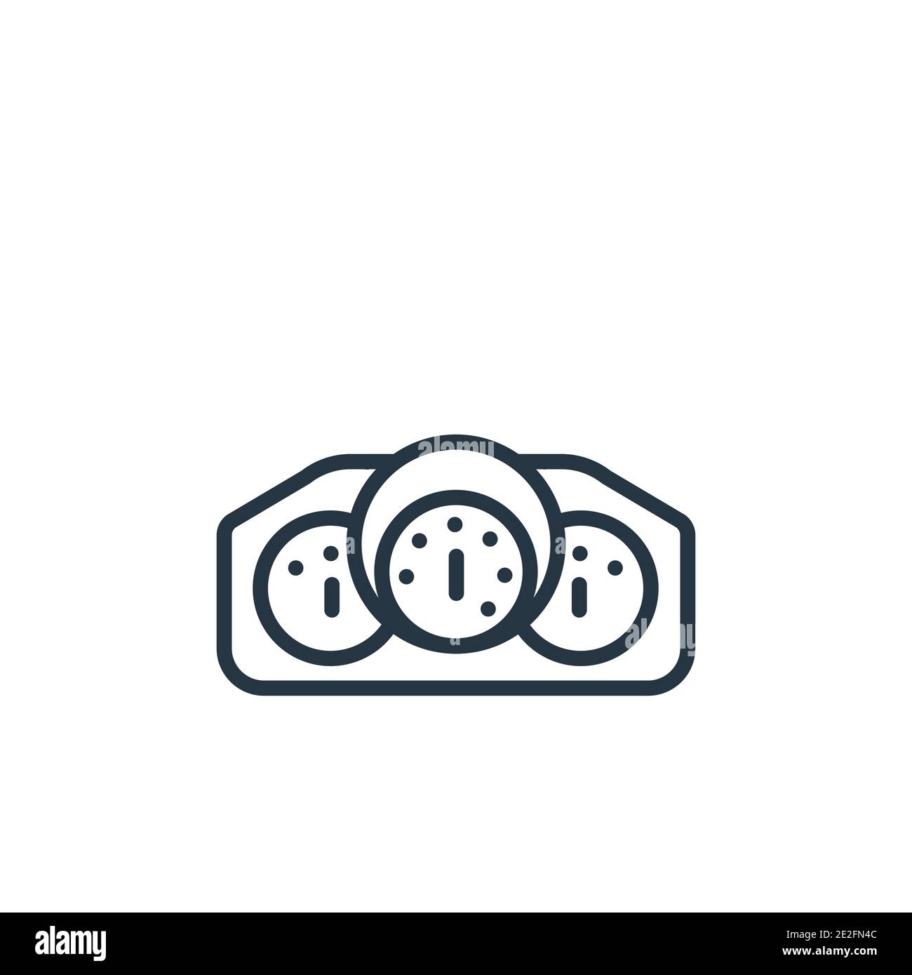 Car dashboard outline vector icon. Thin line black car dashboard icon