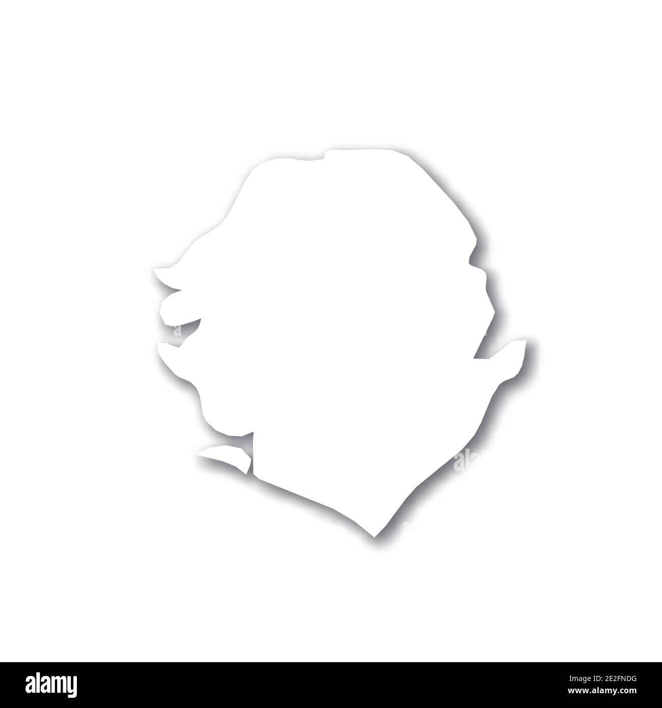 Sierra Leone - white 3D silhouette map of country area with dropped ...
