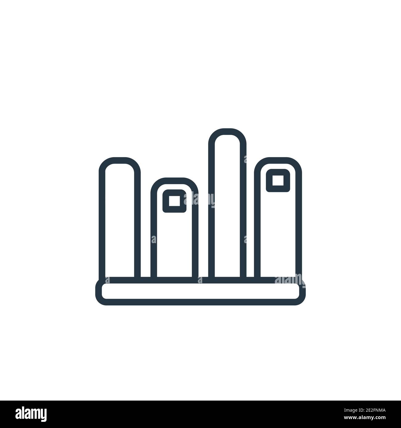 Bars graphic outline vector icon. Thin line black bars graphic icon ...