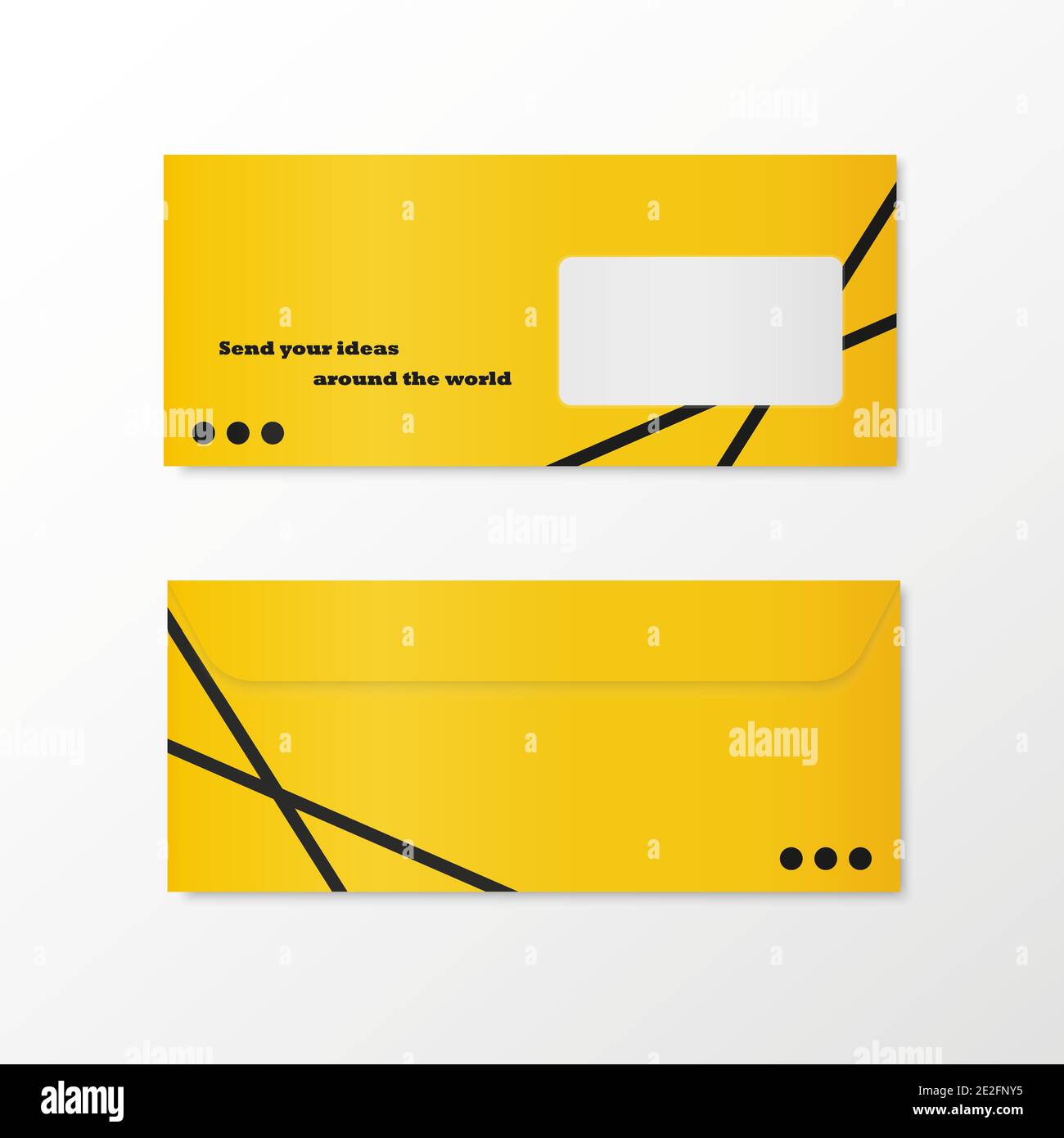 Realistic letter envelopRealistic letter envelope mockup. Two sides