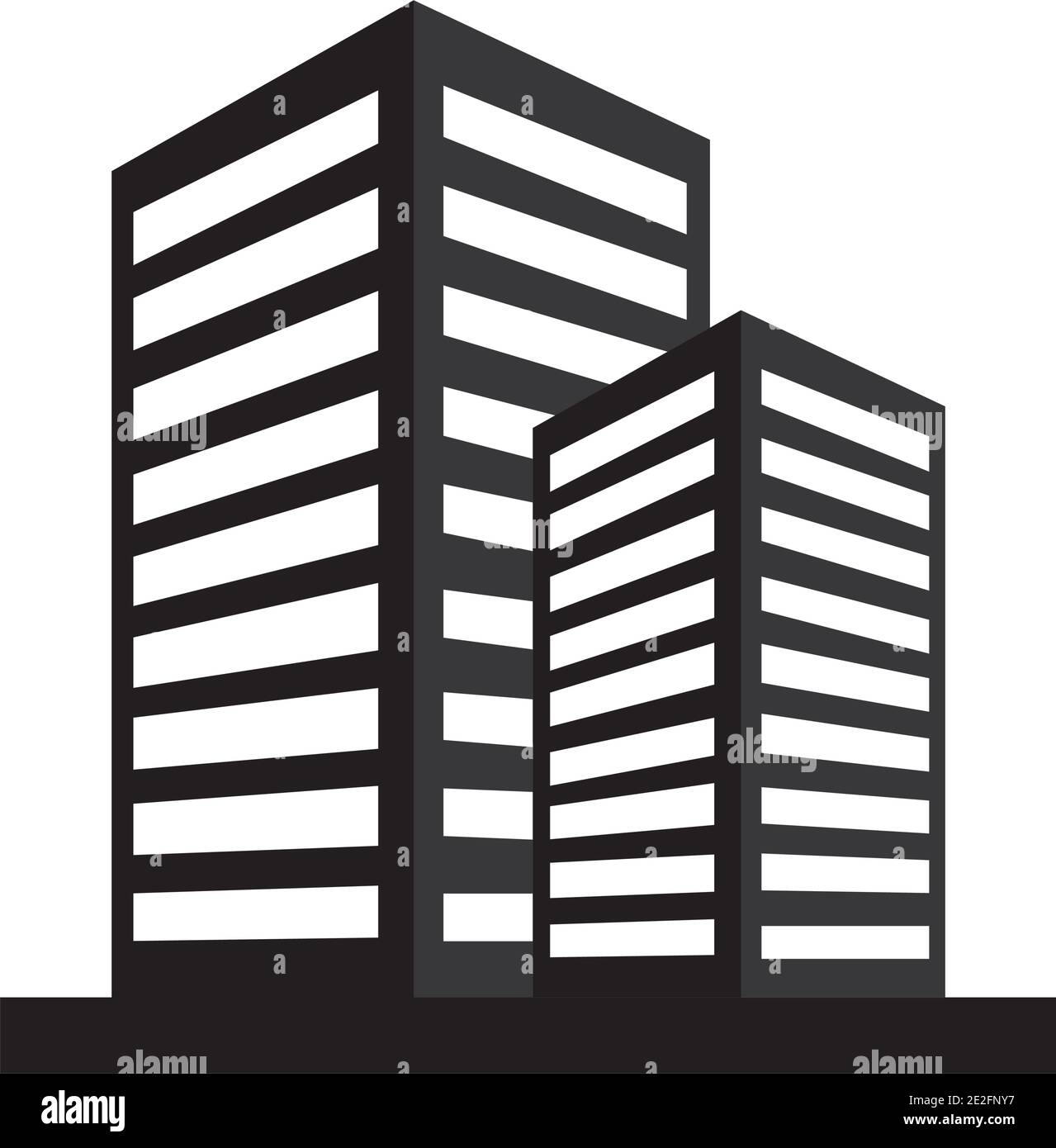 high rise office building icon over white background, silhouette style,  vector illustration Stock Vector Image & Art - Alamy