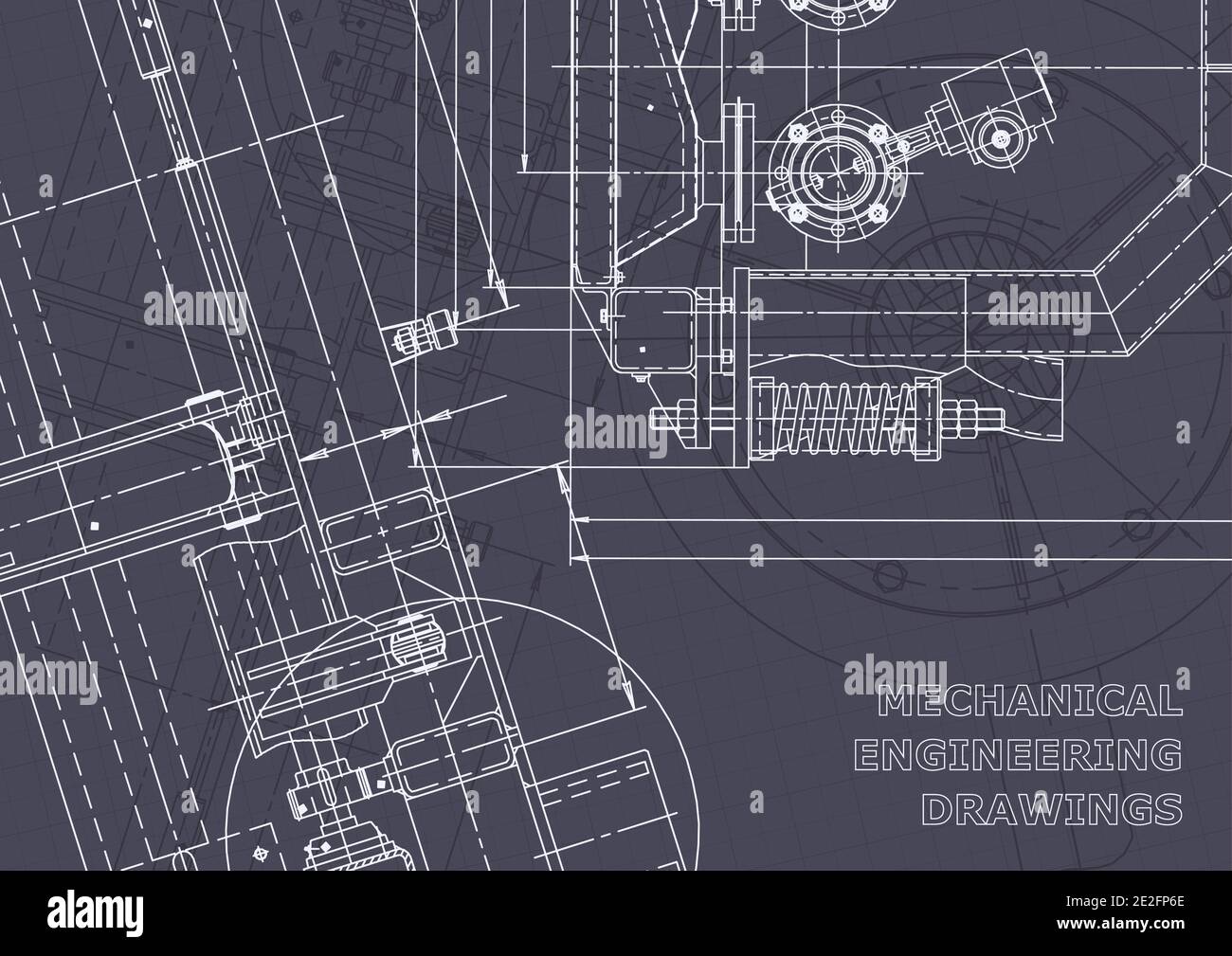 Blueprint. Vector engineering drawings. Mechanical instrument making. Technical abstract background Stock Vector