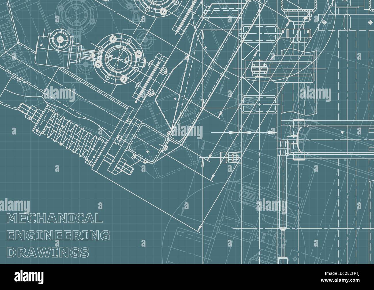 Vector illustration. Instrument-making. Computer aided design system. Corporate Identity Stock Vector