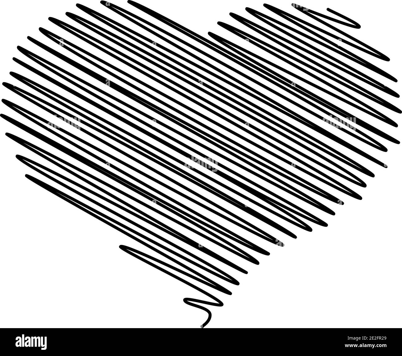 Heart - pencil scribble sketch drawing in black on white background. Valentine card doodle concept. Vector illustration. Stock Vector