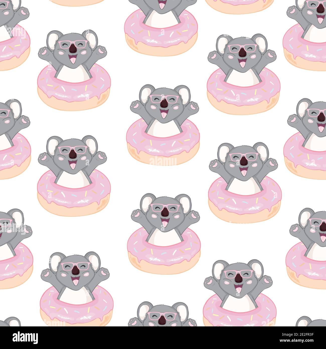 Koala bear pattern. Seamless pattern vector. Stock Vector