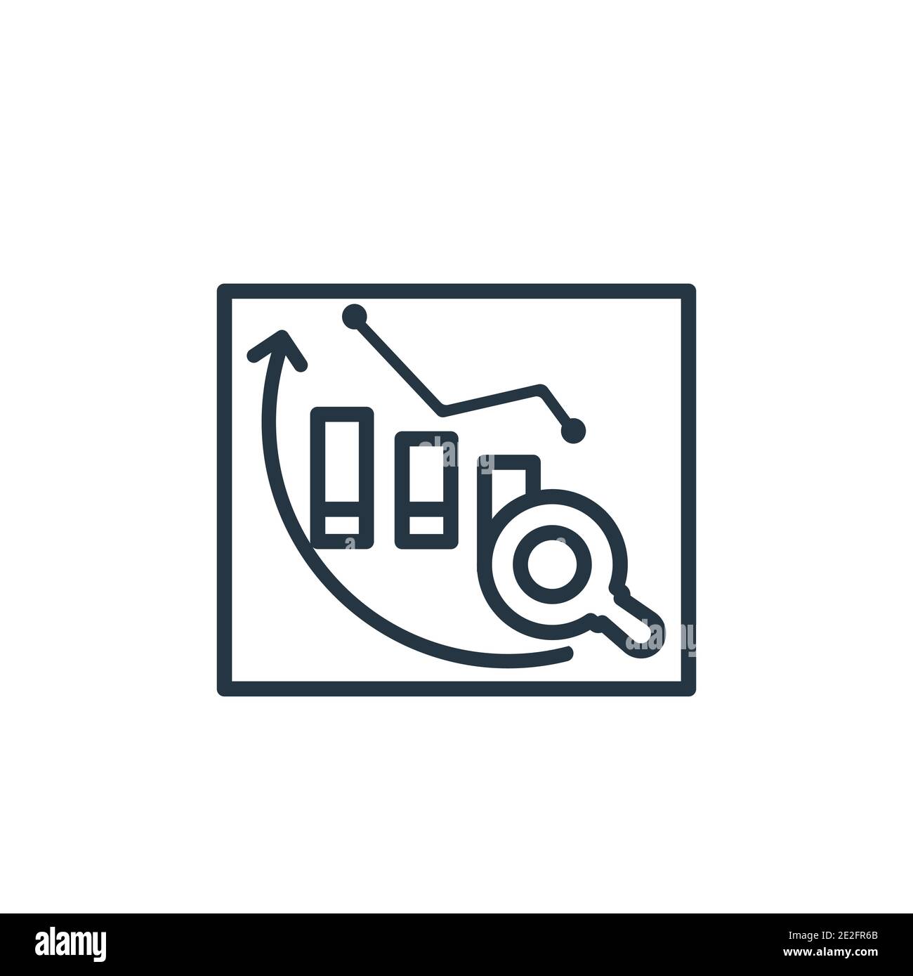 Analytics outline vector icon. Thin line black analytics icon, flat ...