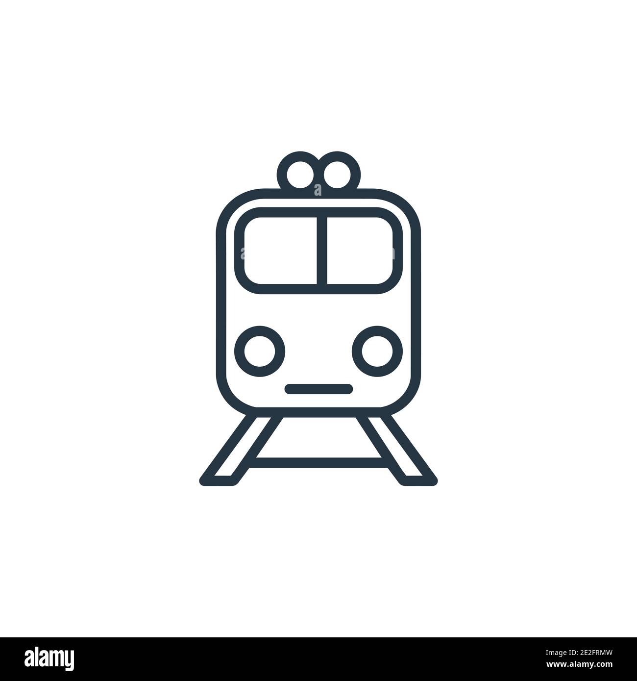 Train outline vector icon. Thin line black train icon, flat vector simple element illustration from editable artificial intelligence concept isolated Stock Vector