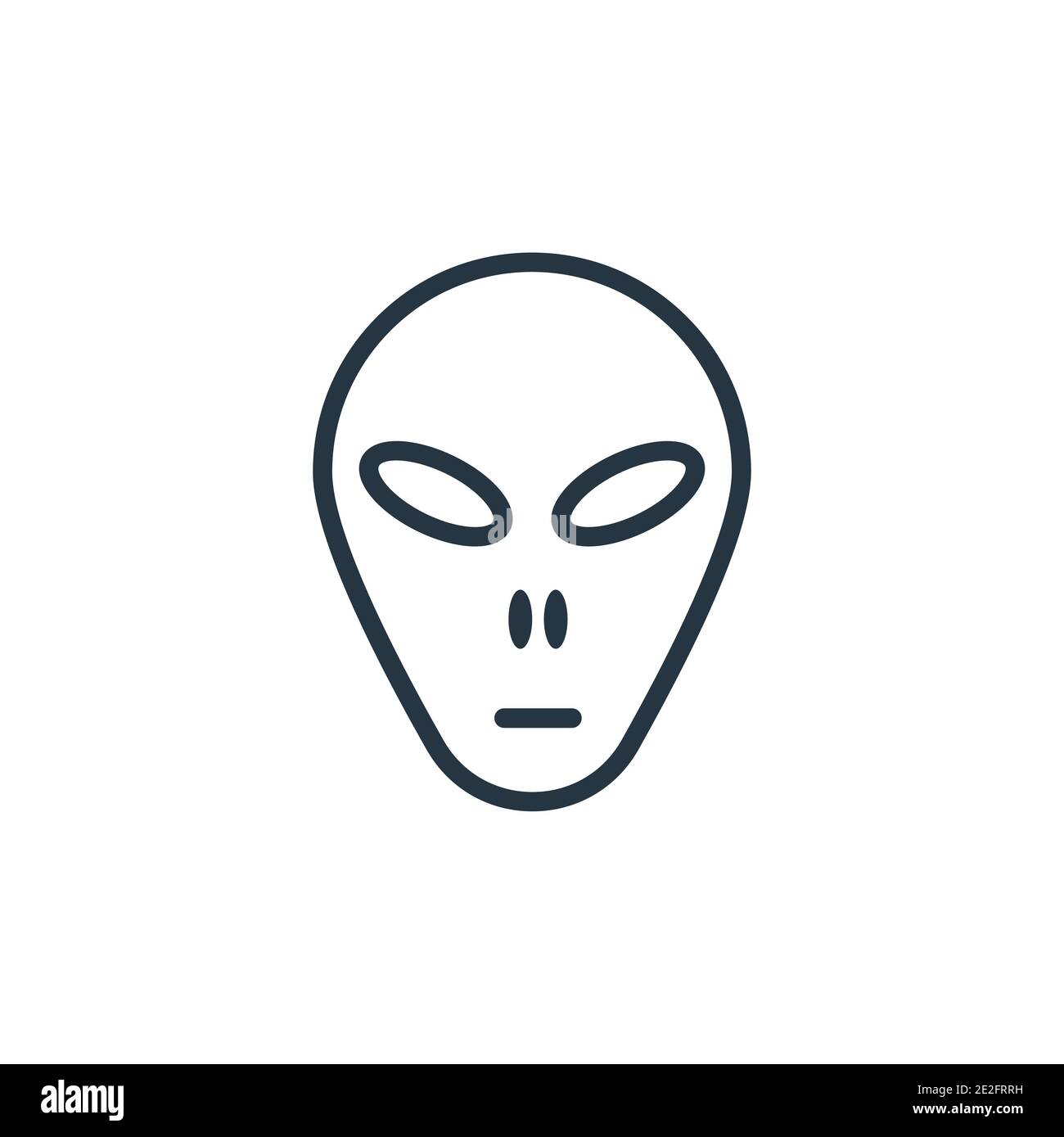 Little extraterrestial outline vector icon. Thin line black little extraterrestial icon, flat vector simple element illustration from editable astrono Stock Vector