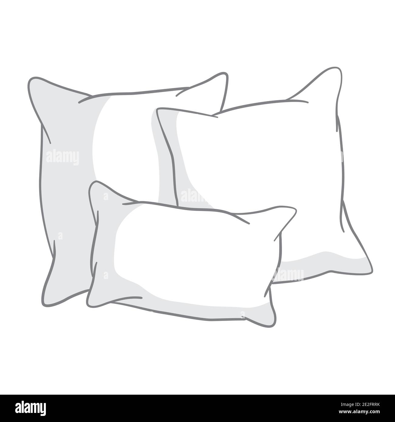 vector illustration of pillow, art, isolated, white, bed Stock Vector