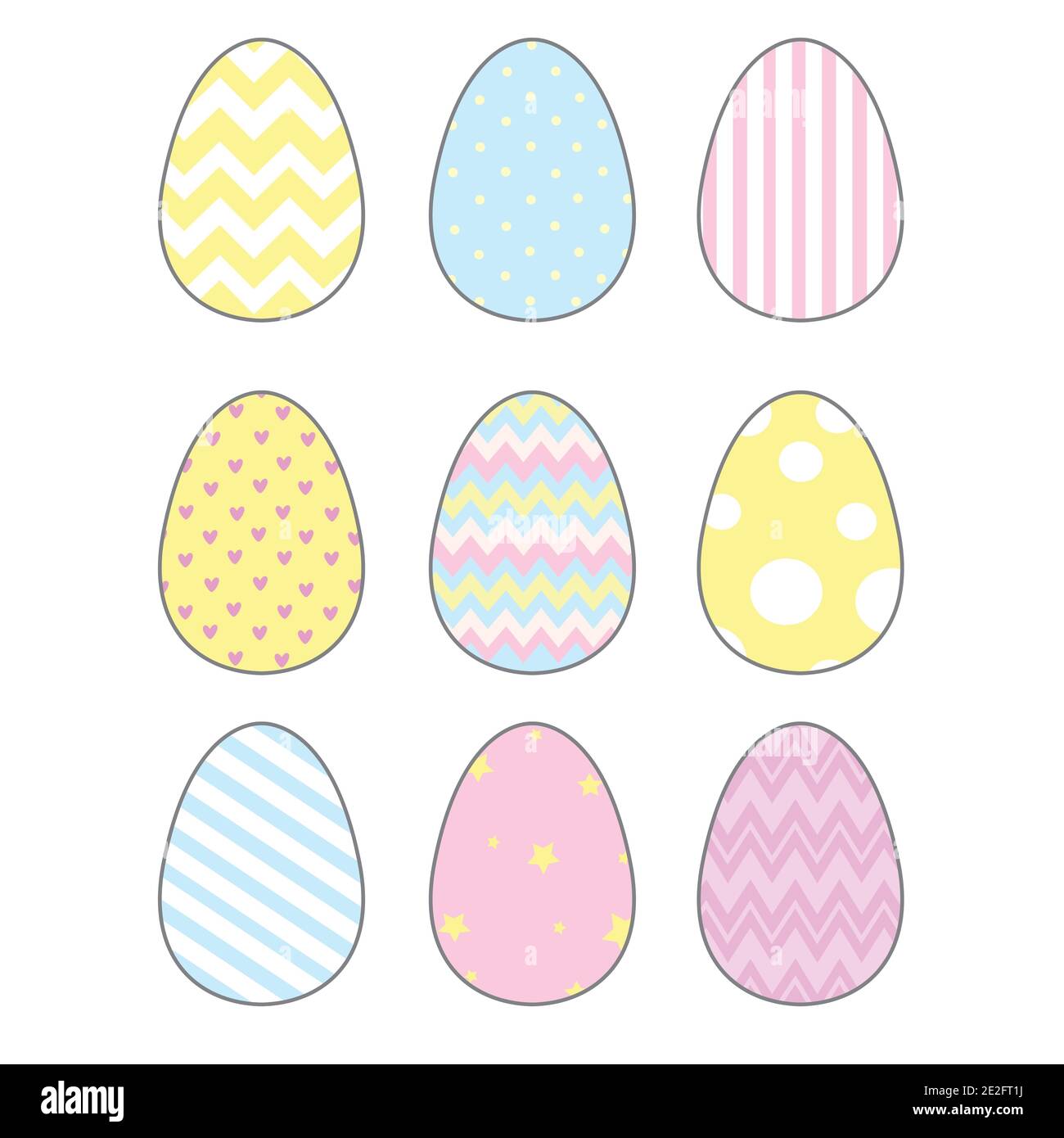 Easter eggs vector icons flat style. Stock Vector