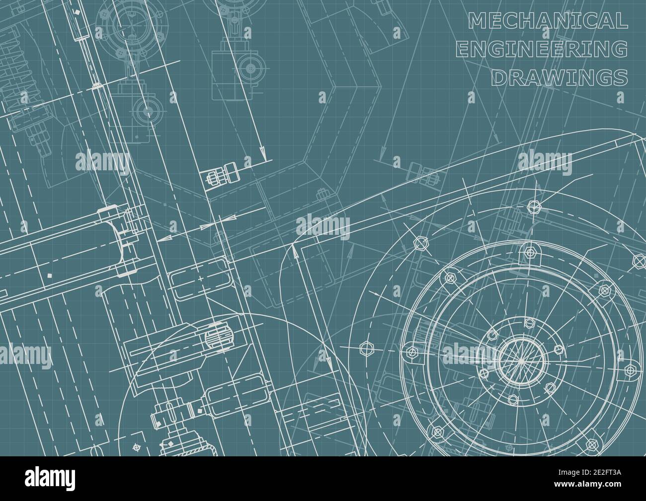 Cover. Vector engineering drawings. Mechanical instrument making. Corporate Identity Stock Vector