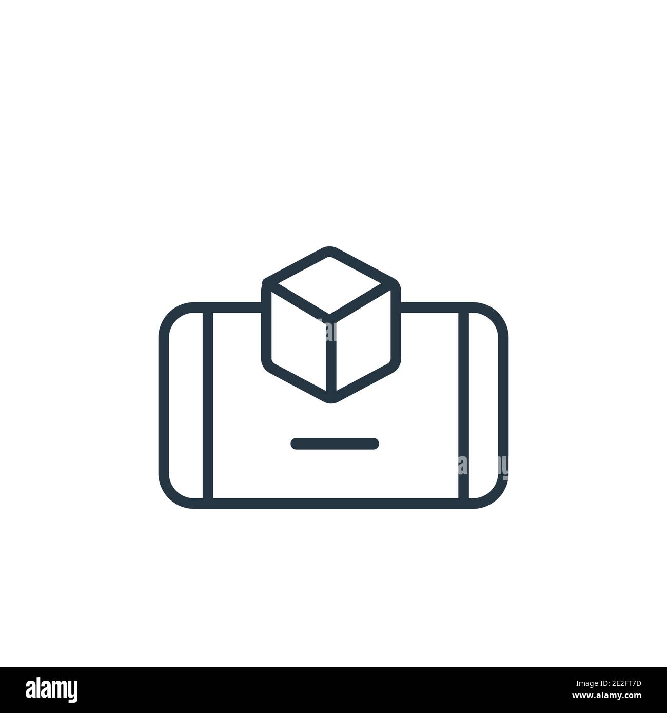 3d outline vector icon. Thin line black 3d icon, flat vector simple ...