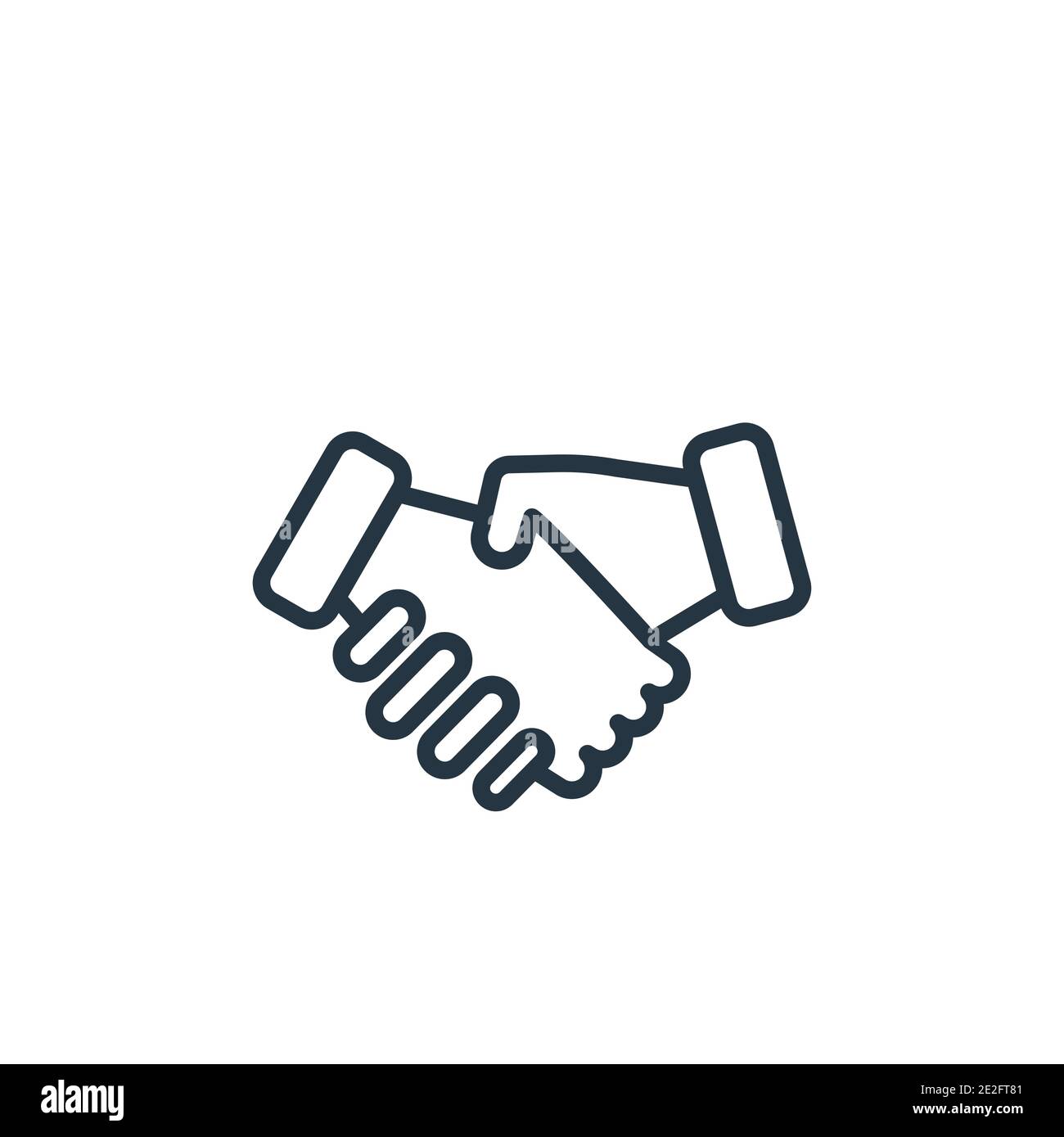 Handshake Gesture Linear Icon. Thin Line Illustration. Shaking