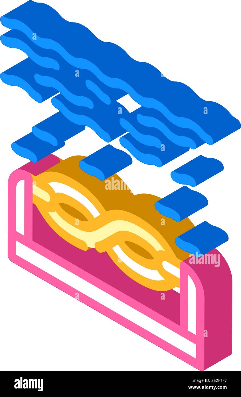 electric energy underwater tidal power plant isometric icon vector ...