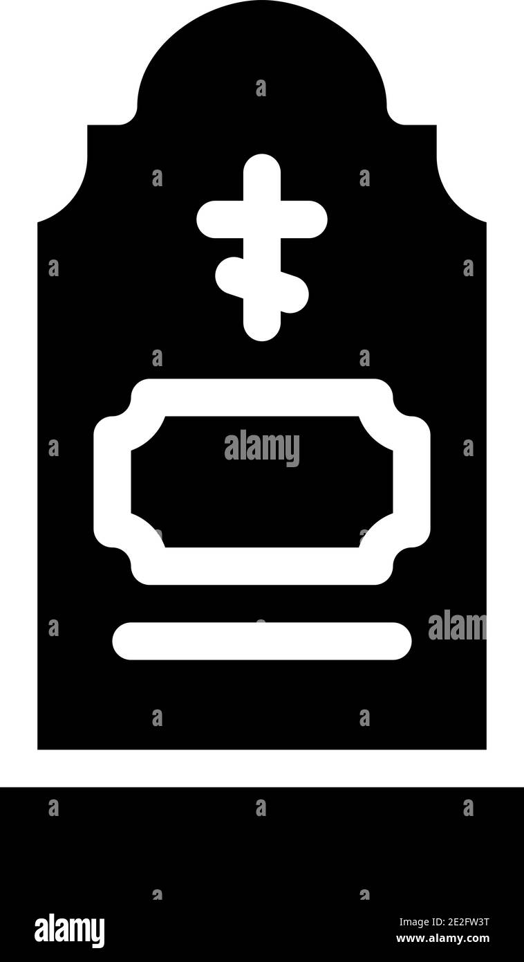 grave headstone glyph icon vector illustration black Stock Vector Image ...
