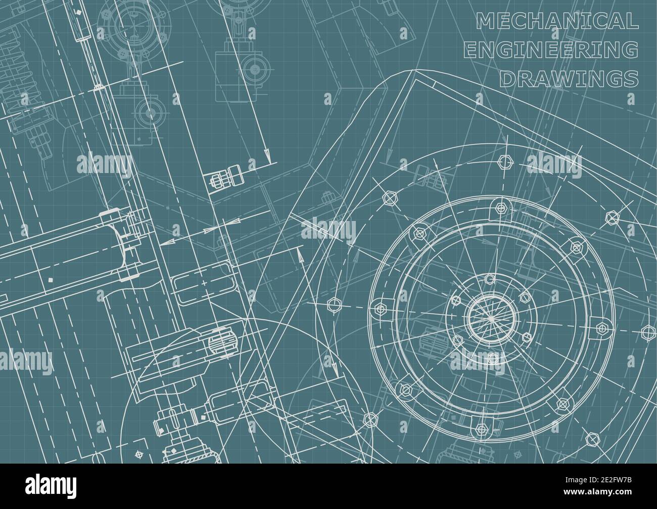 Cover. Vector engineering drawing. Mechanical instrument making. Corporate Identity Stock Vector