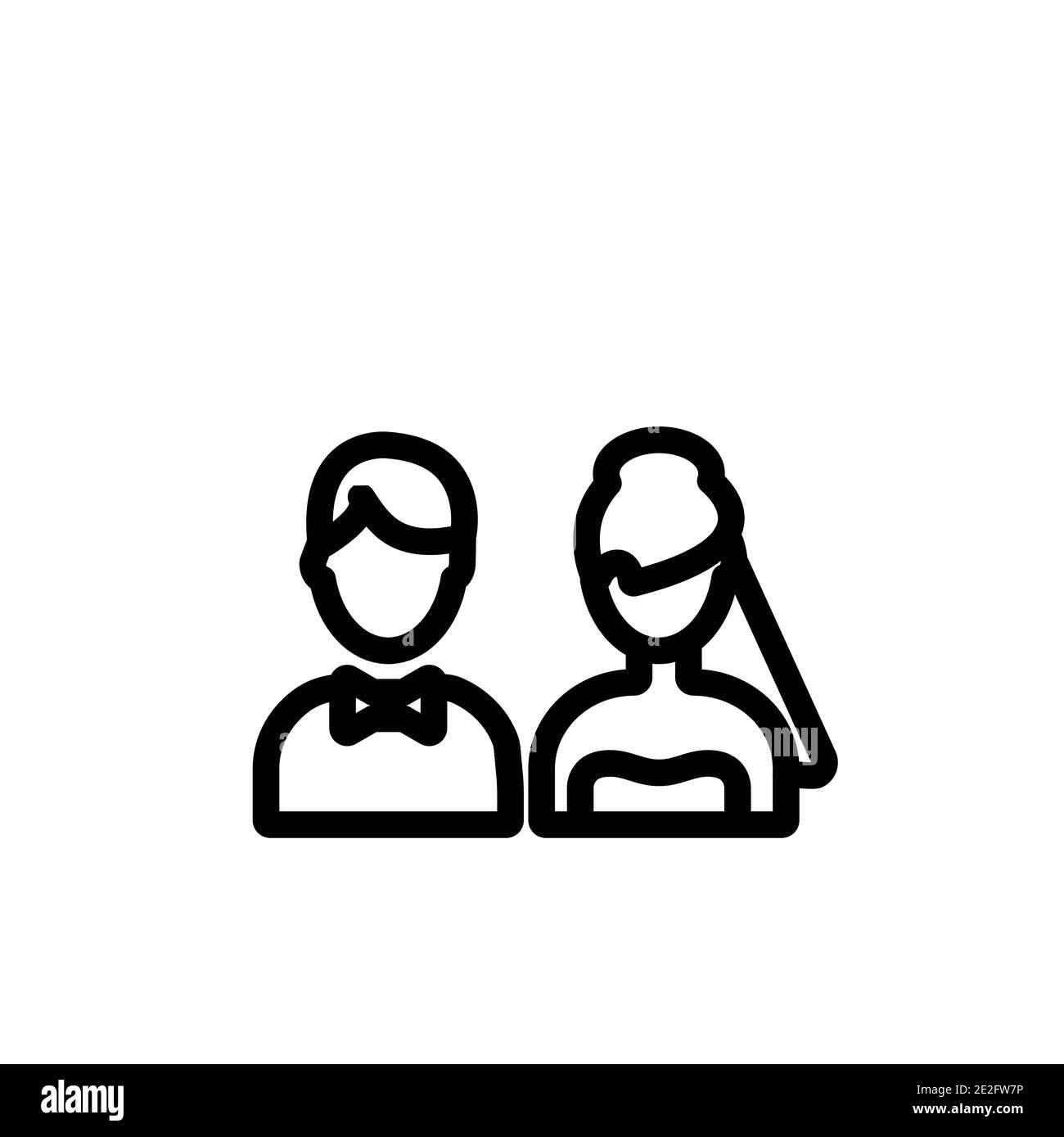 Couple outline vector icon. Thin line black couple icon, flat vector ...