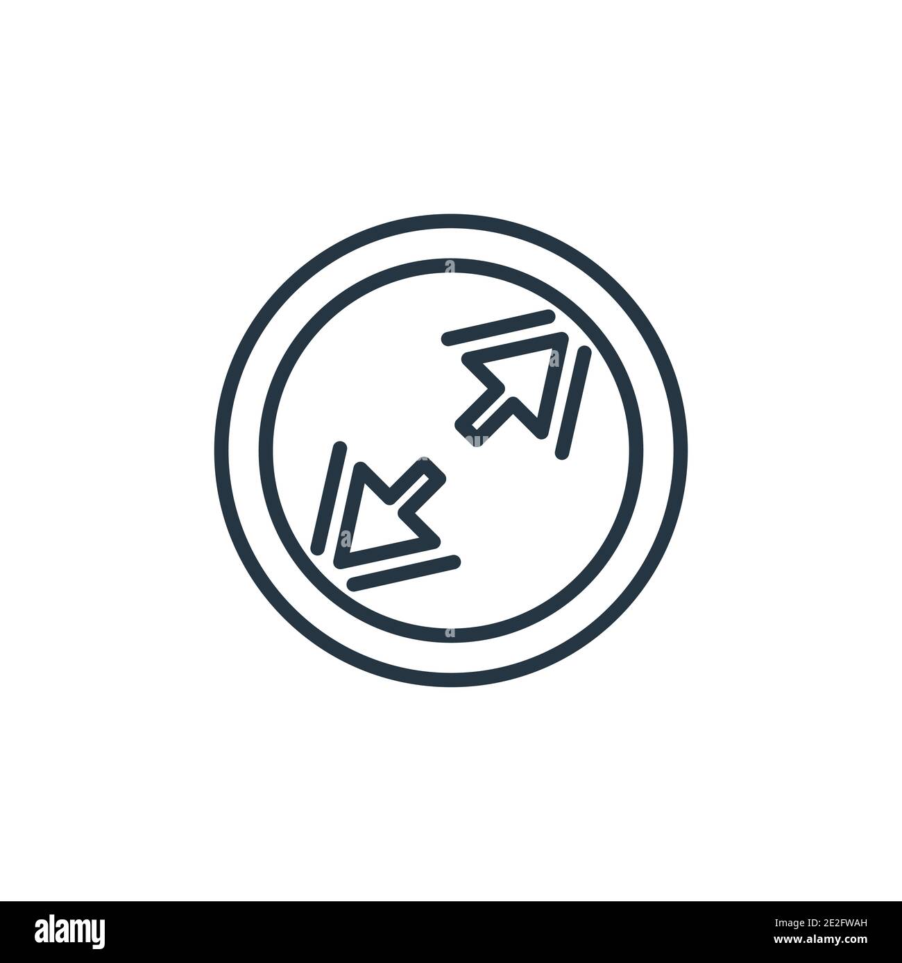 Zoom directions outline vector icon. Thin line black zoom directions ...
