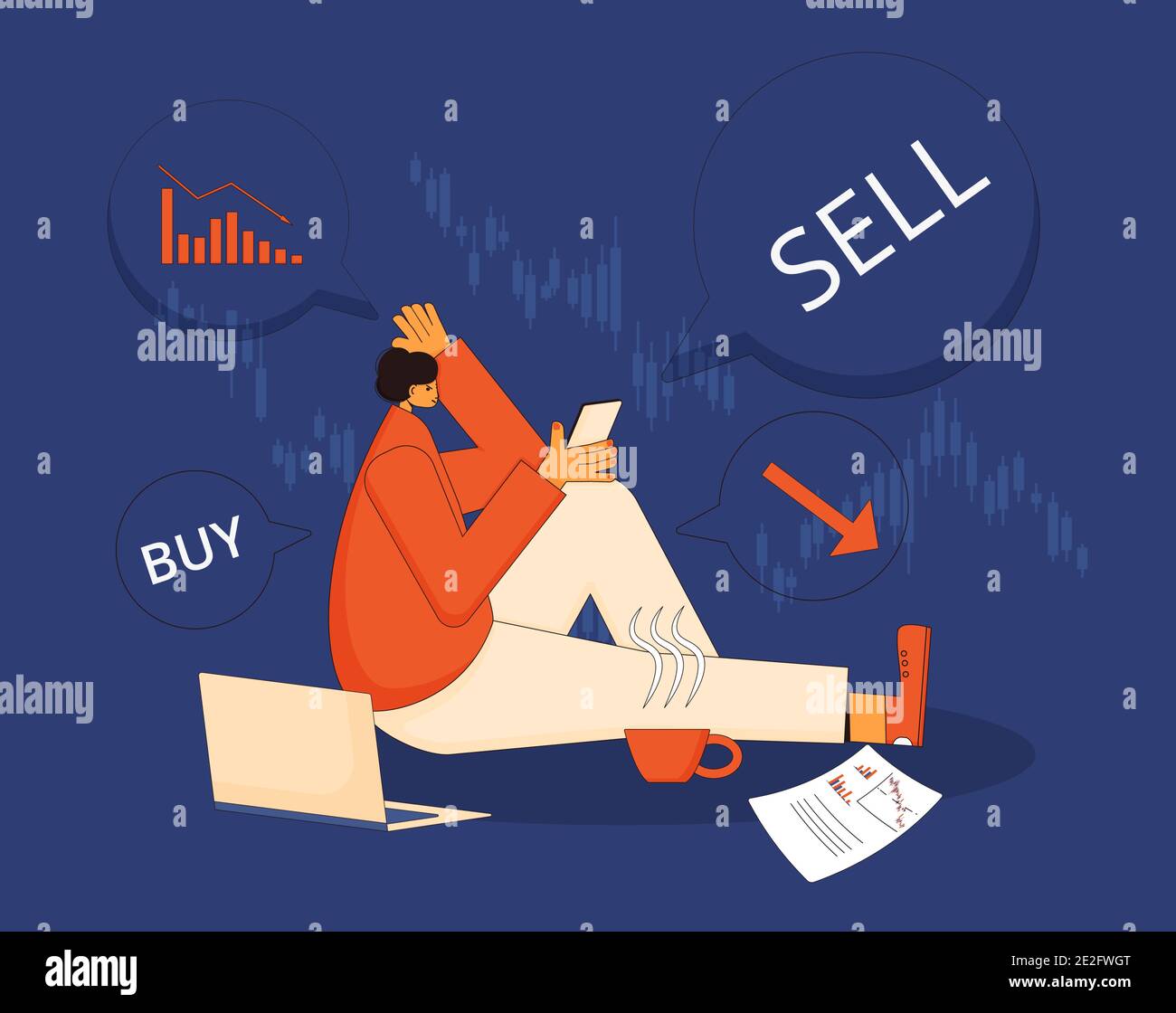 Buy or sell bonds, shares, index during stock market crash. Investor