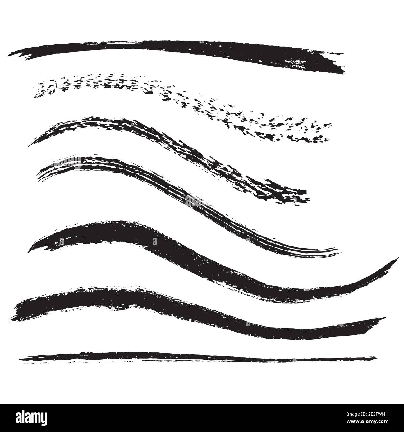 Distress Grunge Stroke Set Stock Vector