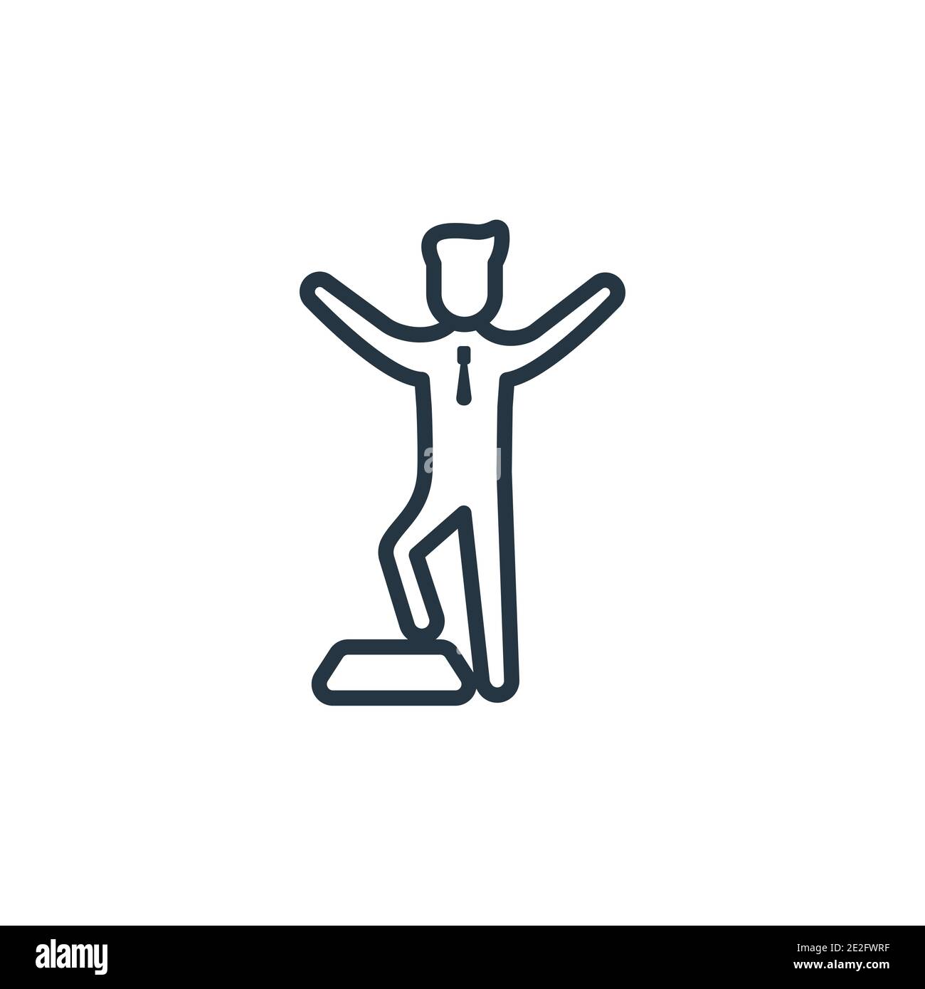 Man success outline vector icon. Thin line black man success icon, flat ...