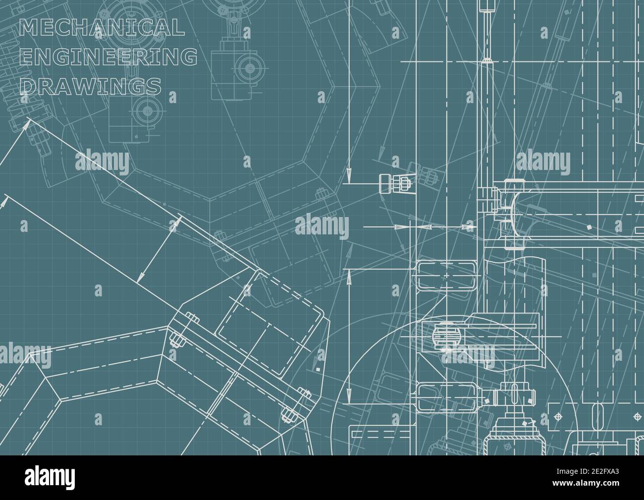 Vector engineering illustration. Mechanical engineering drawing ...