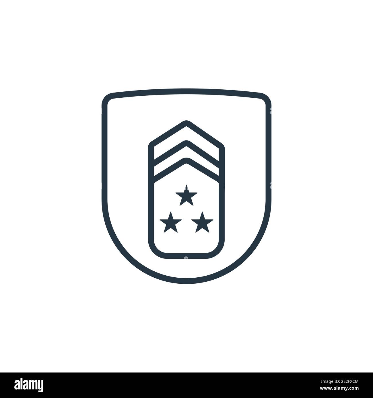 Lieutenant outline vector icon. Thin line black lieutenant icon, flat vector simple element illustration from editable army concept isolated on white Stock Vector