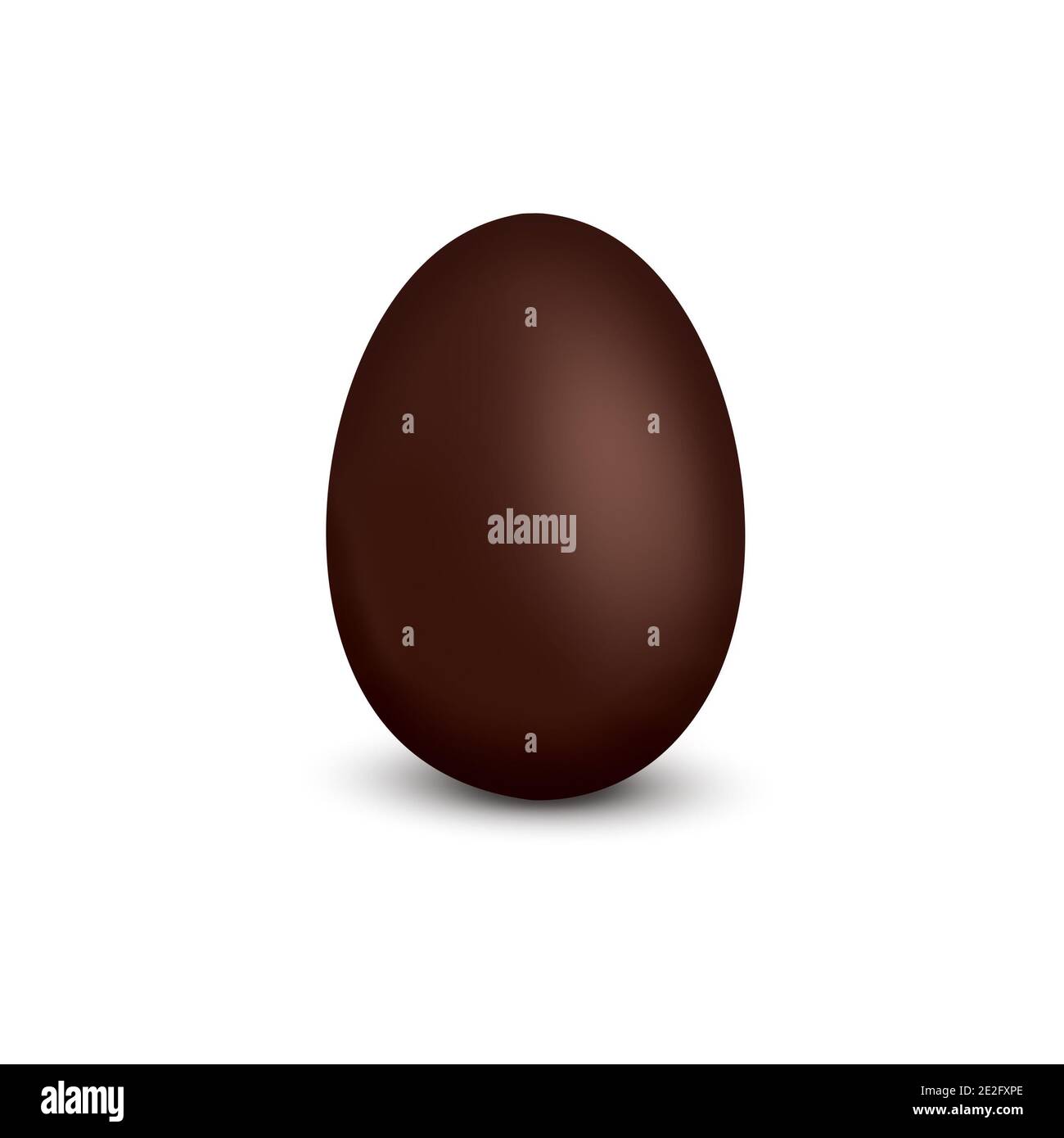 Brown chocolate Easter egg isolated on white. Stock Photo