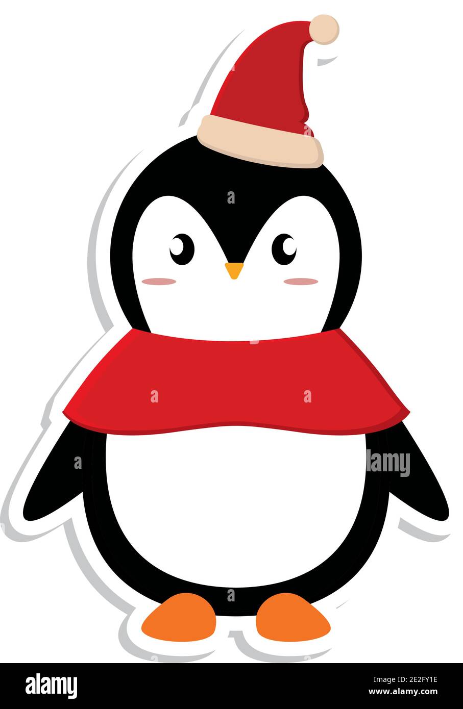 Isolated christmas penguin. Christmas character - Vector illustration Stock Vector