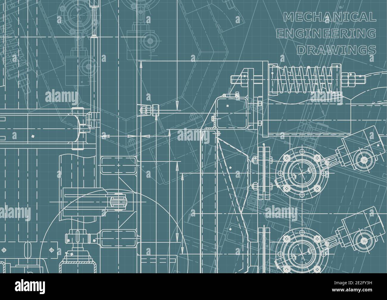 Mechanical instrument making. Corporate Identity. Blueprint, cover, banner. Vector drawing Stock Vector