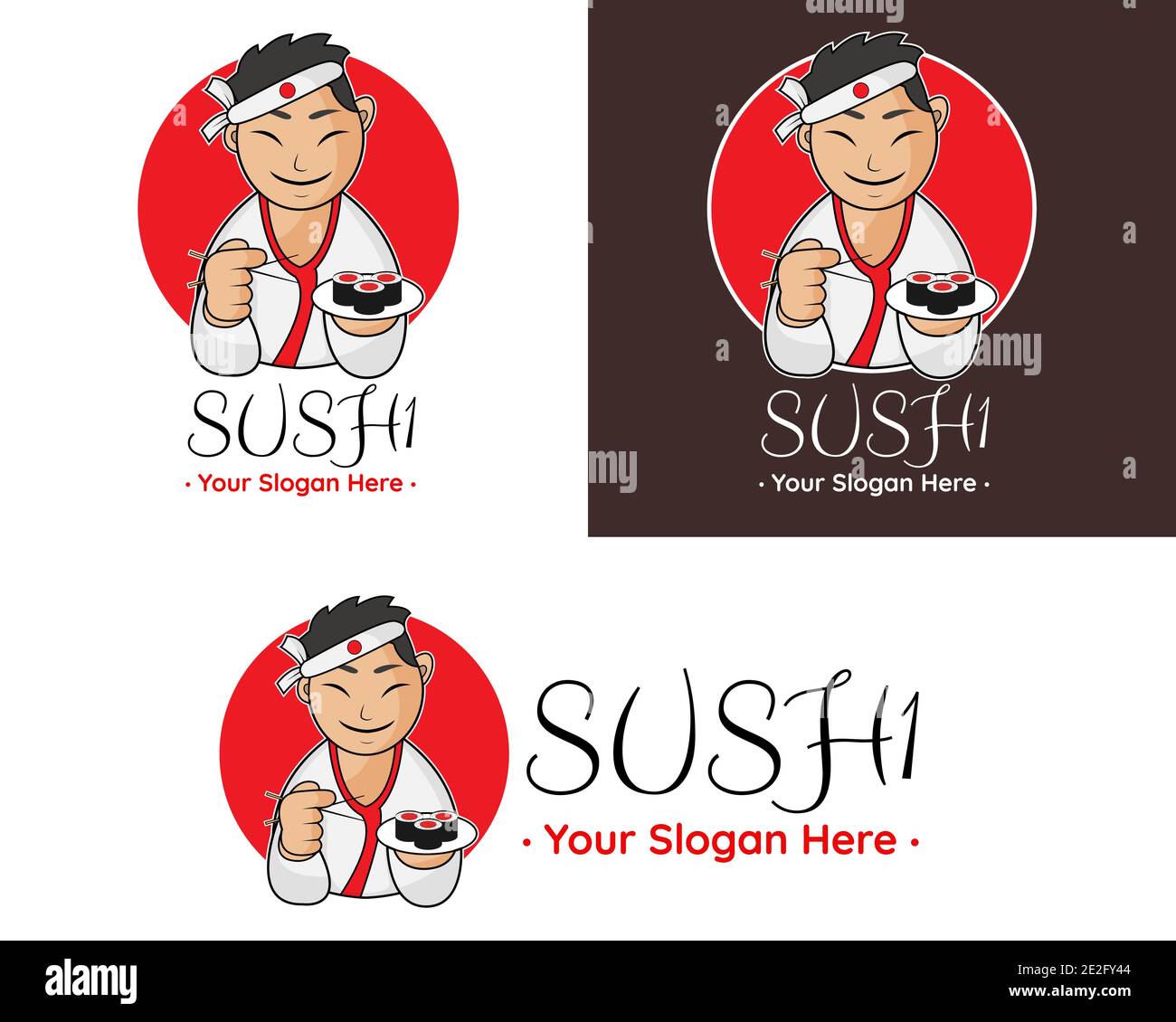 Illustration vector design of sushi logo template for your business or company Stock Vector