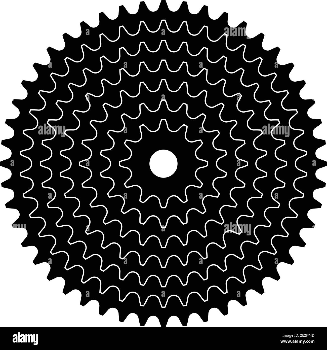 Sprocket wheel. Chain wheel. Silhouette icons Stock Vector Image & Art