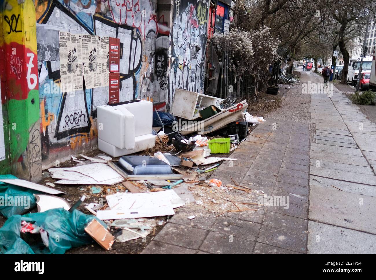 Berlin, Germany. 13th Jan, 2021. Garbage is located in the Köpenicker