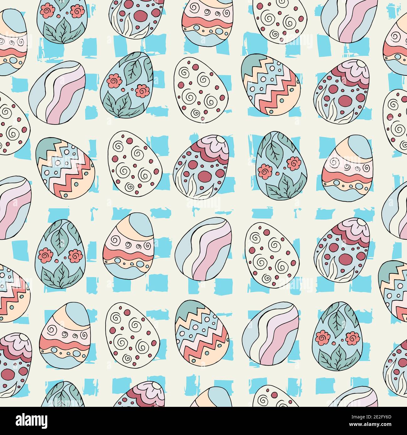 Festive textiles packaging. Seamless pattern, background. Easter illustration. Happy Easter. Pastel palette Stock Vector