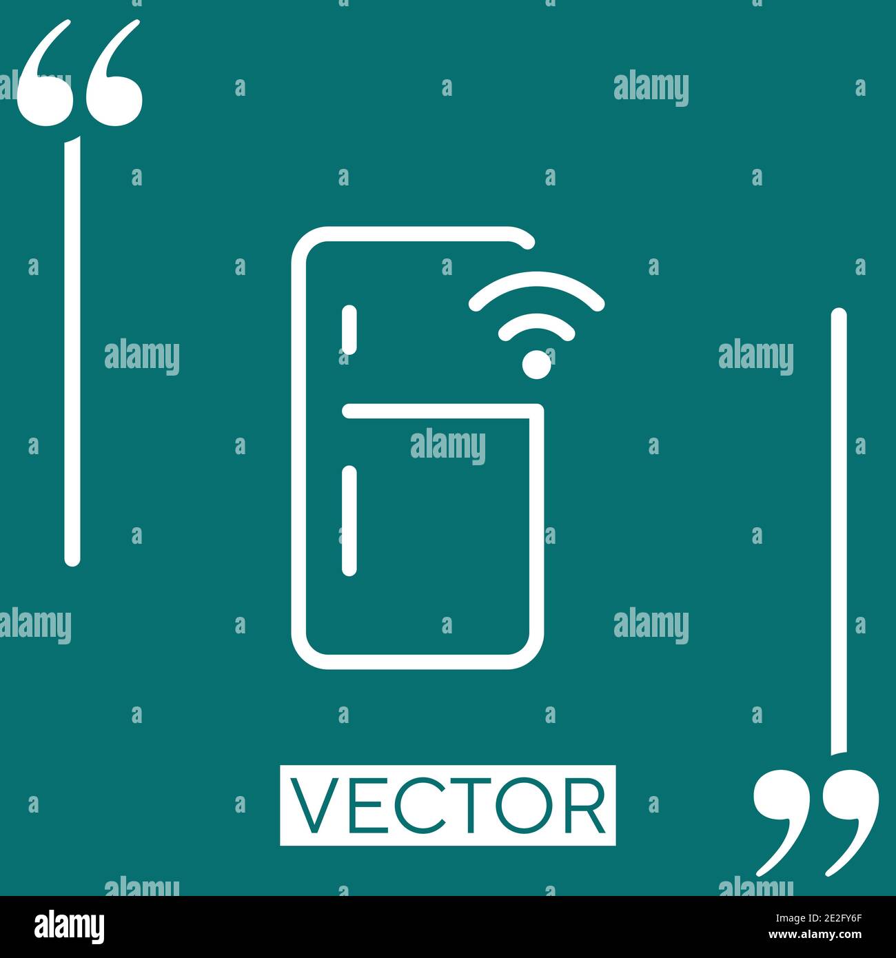 smart refrigerator vector icon Linear icon. Editable stroked line Stock Vector