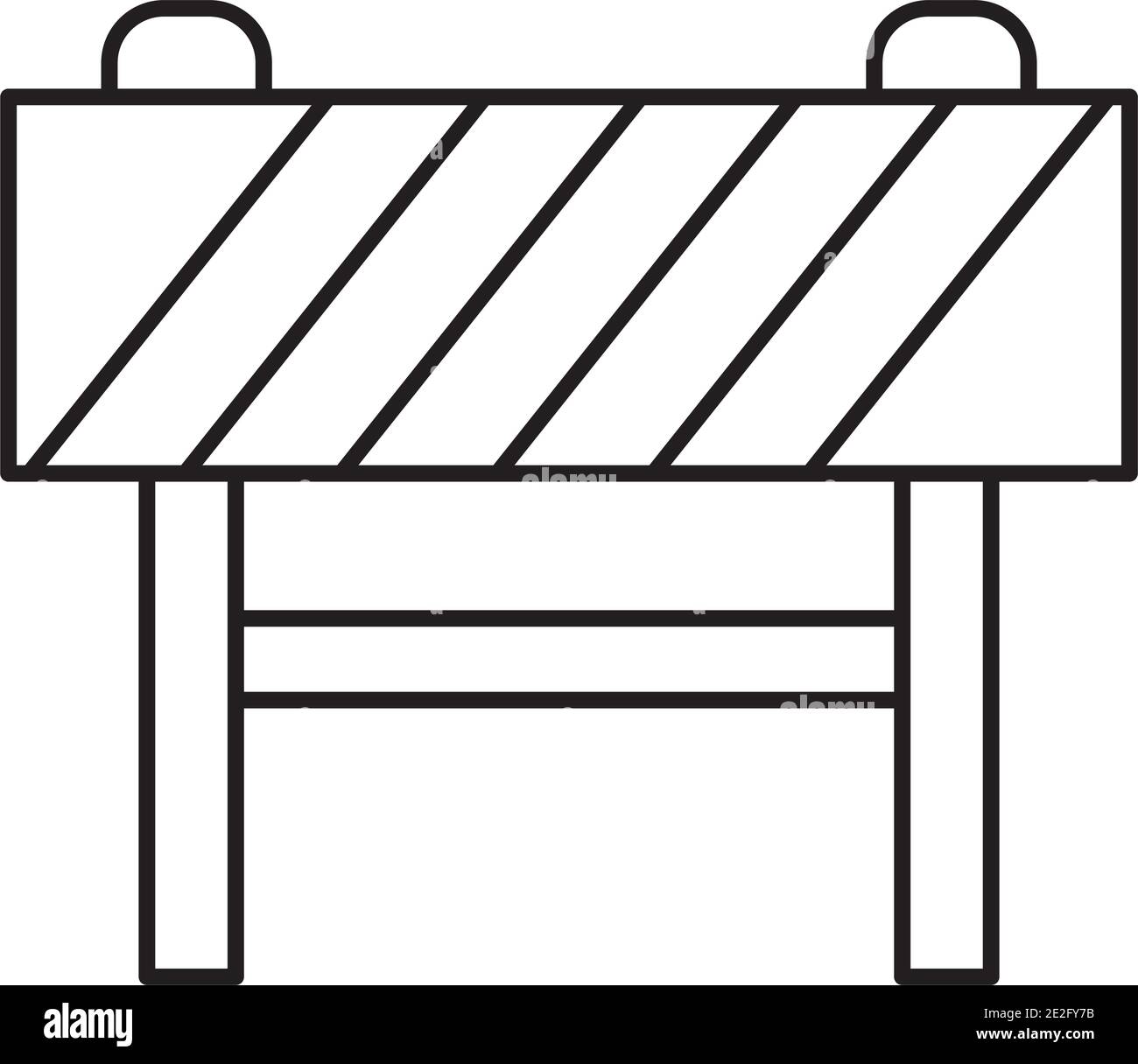 construction barrier icon over white background, line style, vector ...