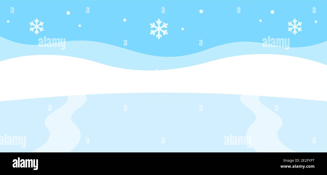 Outdoor skating sink illustration. Simple winter snow landscape in flat cartoon vector style. Stock Vector