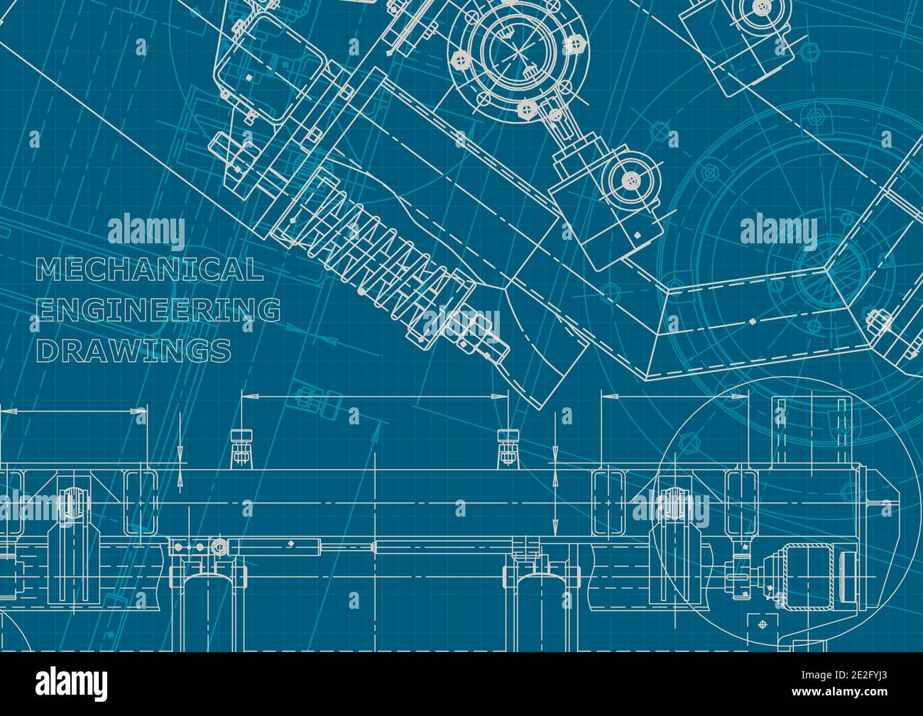 Computer aided design systems. Corporate style. Machine-building industry. Instrument-making Stock Vector