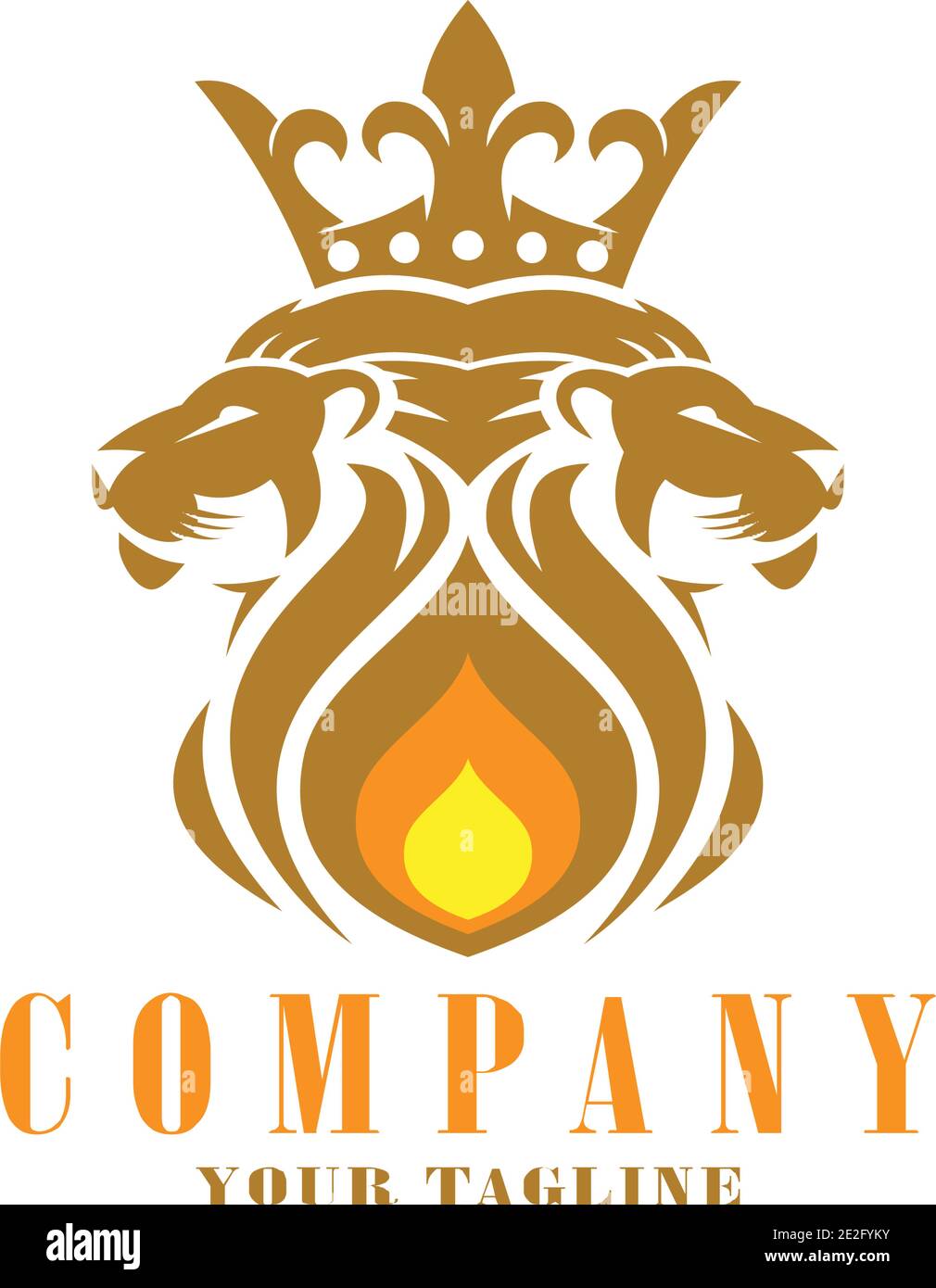 Twin Lion King Abstract Logo Icon Vector Gold Color Concept Design Stock Vector Image Art Alamy