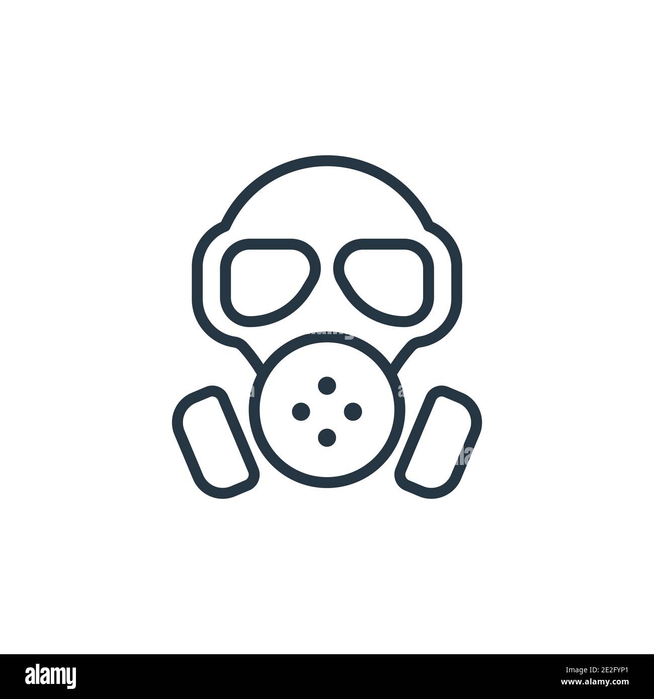 Gas mask outline vector icon. Thin line black gas mask icon, flat vector  simple element illustration from editable army concept isolated on white  back Stock Vector Image & Art - Alamy